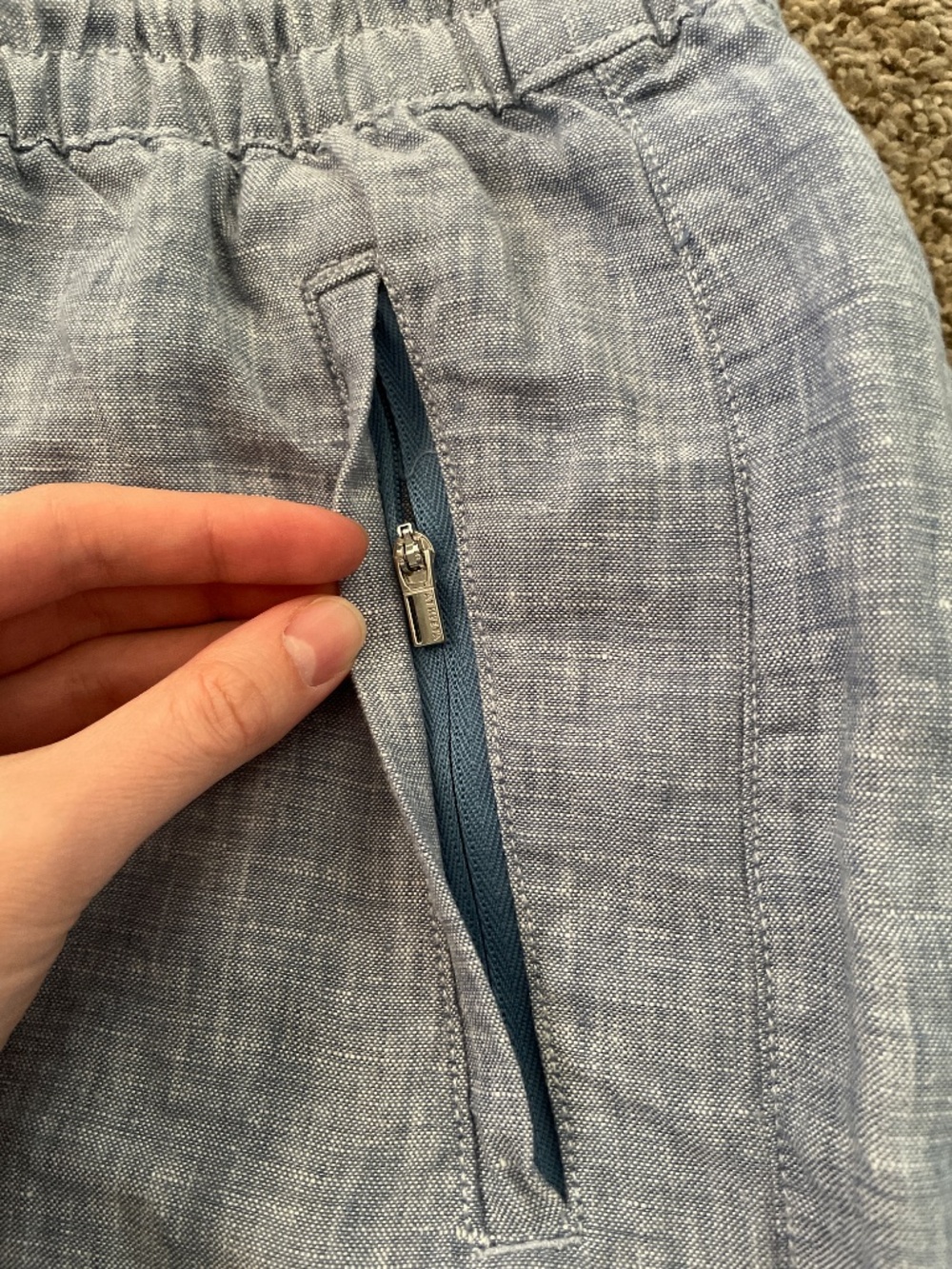 Athleta Retreat Linen Wide Leg Pants - Chambray Blue - Size 8 / Medium [NWOT] - Picture 9 of 12